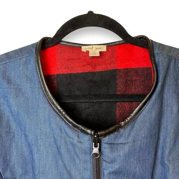 Tribal Jeans  Reversible Buffalo Plaid & Denim Jacket - Picture 6 of 13